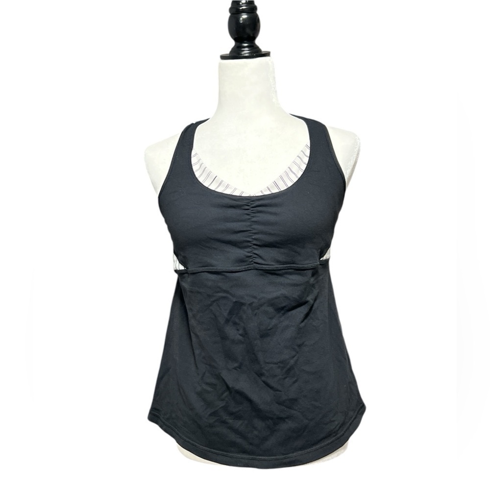 Lululemon Athletica Stripes Black Tank Top for Everyday Wear